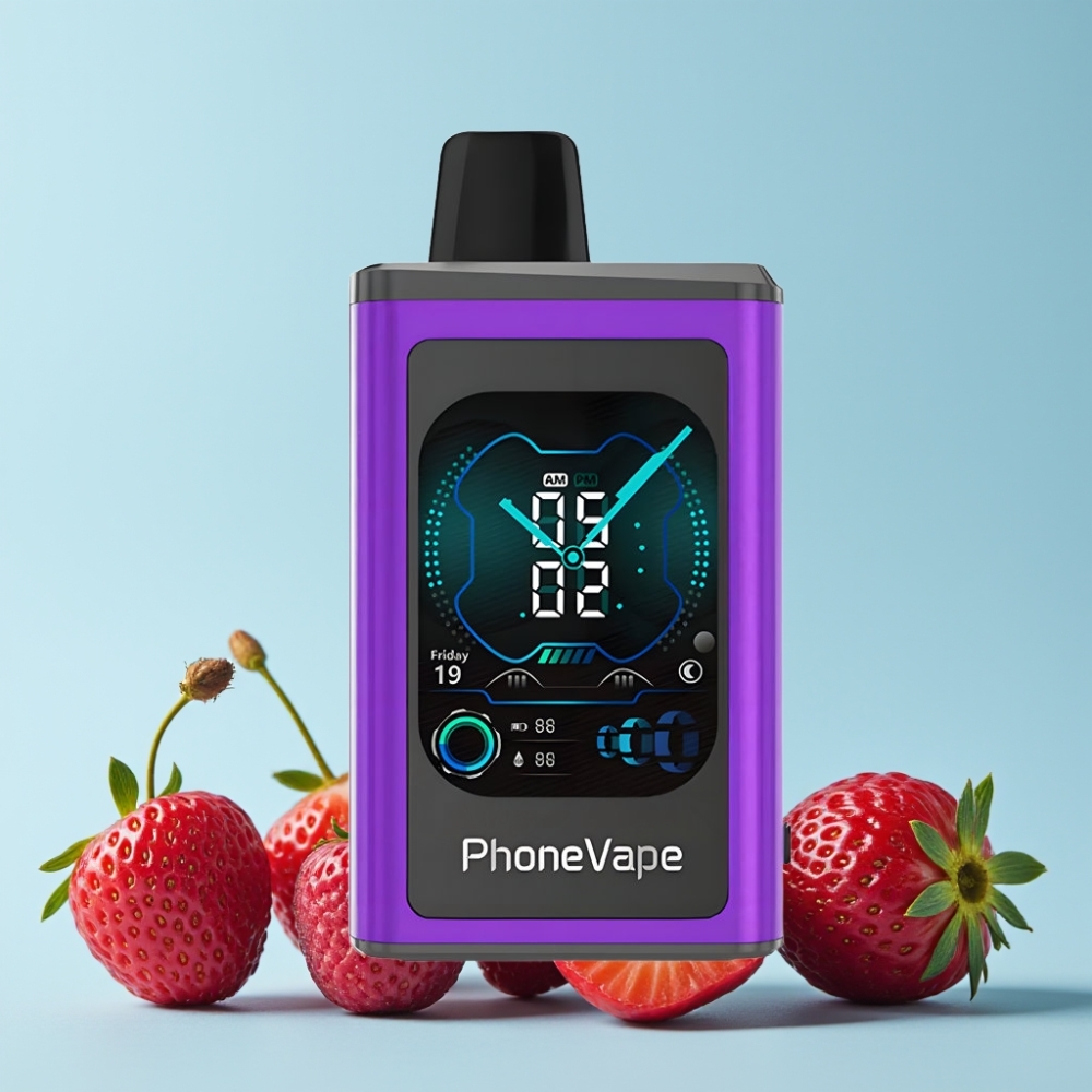 JNR PhoneVape 30000 puffs App Controlled Kirsebær Jordbær Bringebær Disposable Vape