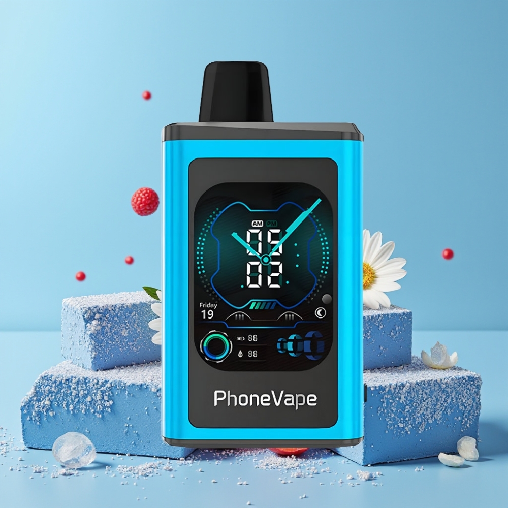 JNR PhoneVape 30000 puffs Blå Bringebær Is Type-C Ladbar Turbo Modus