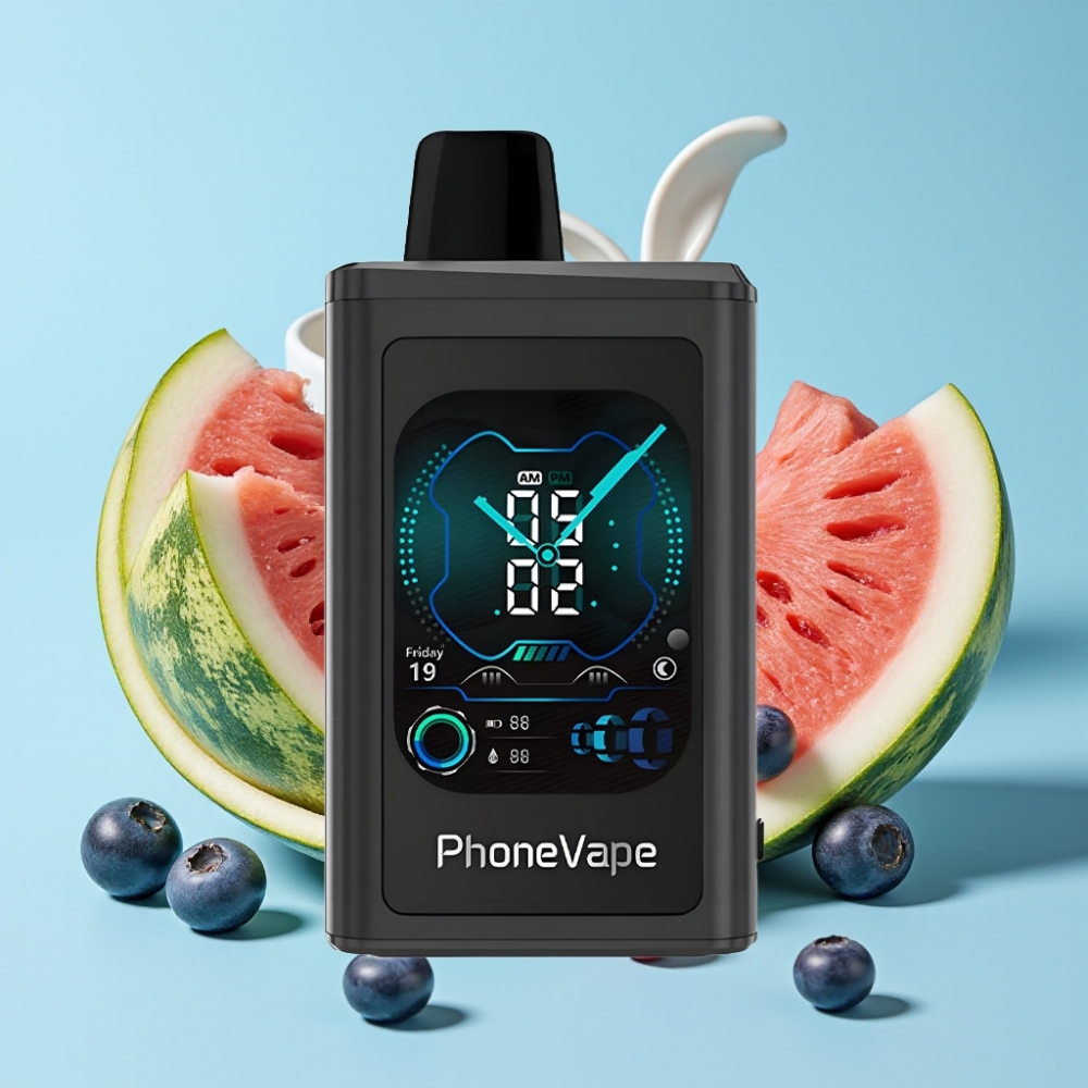 JNR PhoneVape 30000 puffs Blåbær Vannmelon Type-C Ladebar Turbo Luftstrøm