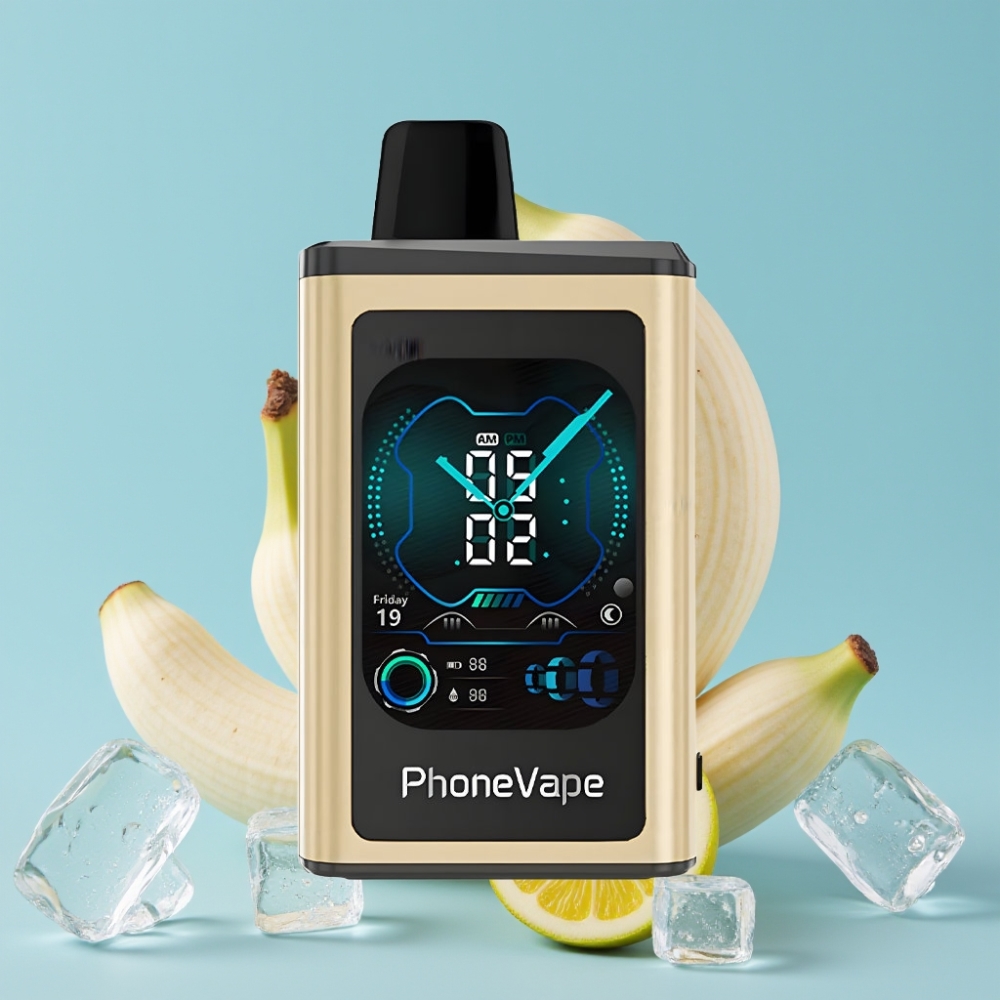 JNR PhoneVape 30000 puffs Disposable Vape Banan Is med Turbo Mode & App Styring
