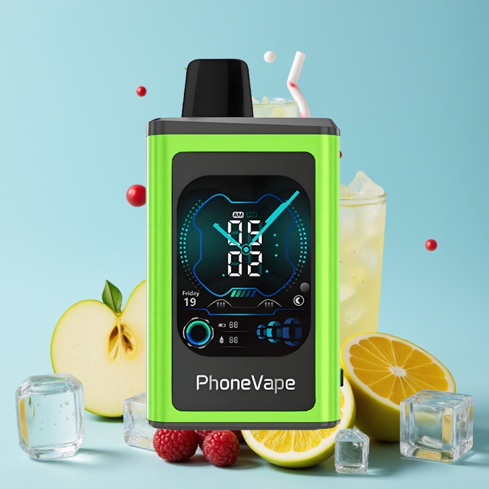 JNR PhoneVape 30000 puffs Disposable Vape Sur Eple Is med Turbo Mode og Full Display Screen