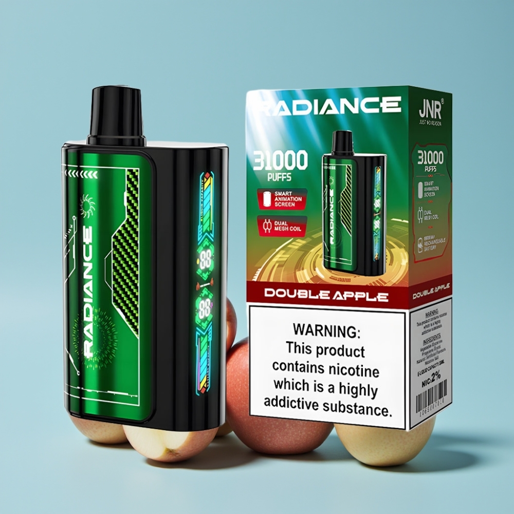 JNR Radiance 31000 Puffs Dobbel Eple 28ml Smart Skjerm Type-C