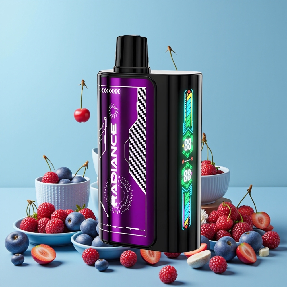 JNR Radiance 31000 Puffs Smart Skjerm Dual Mesh 950 mAh BLÅ RAZBÆR KIRSEBÆR