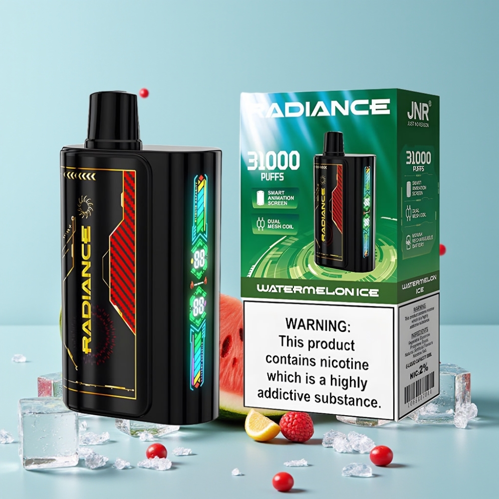 JNR Radiance 31000 Puffs Smart Skjerm Vannmelon Is Dual Mesh Coil Type-C