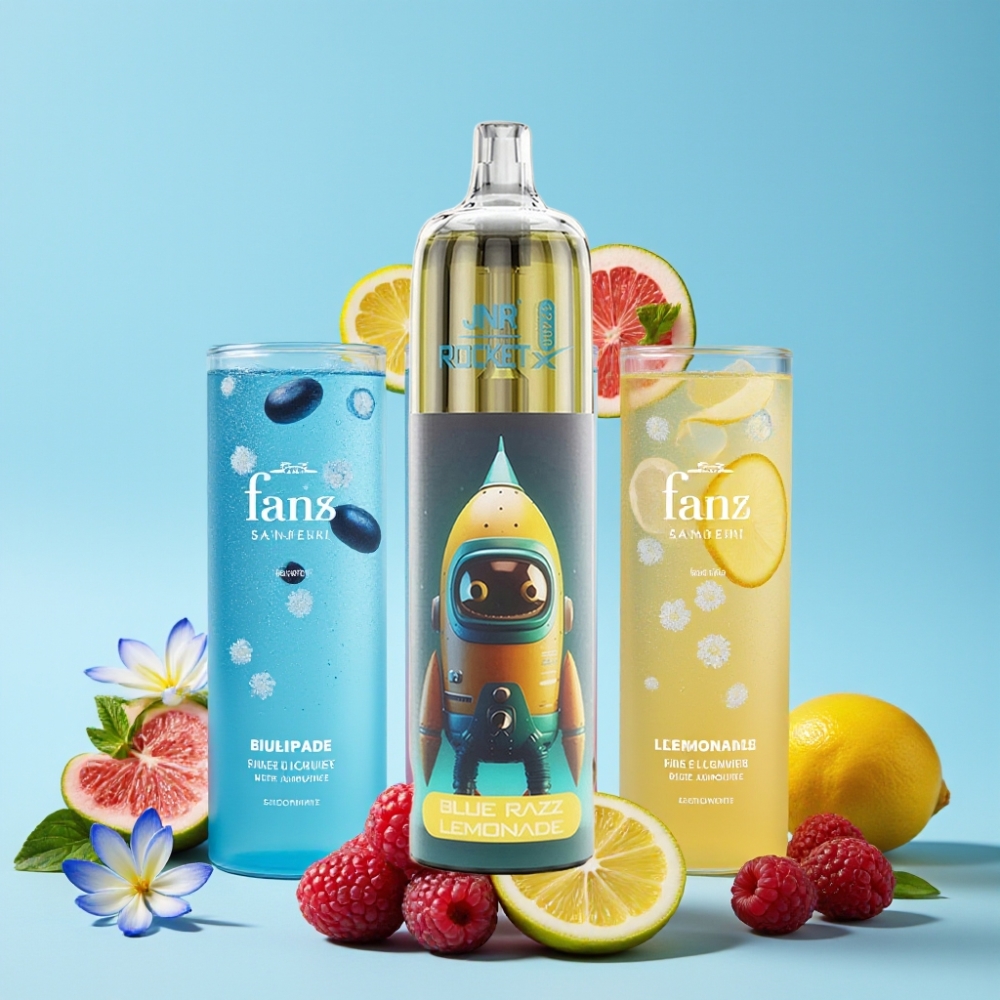 JNR Rocket-X 12400 Puffs Justerbar Luftstrøm RGB Blå Bringebær Lemonade