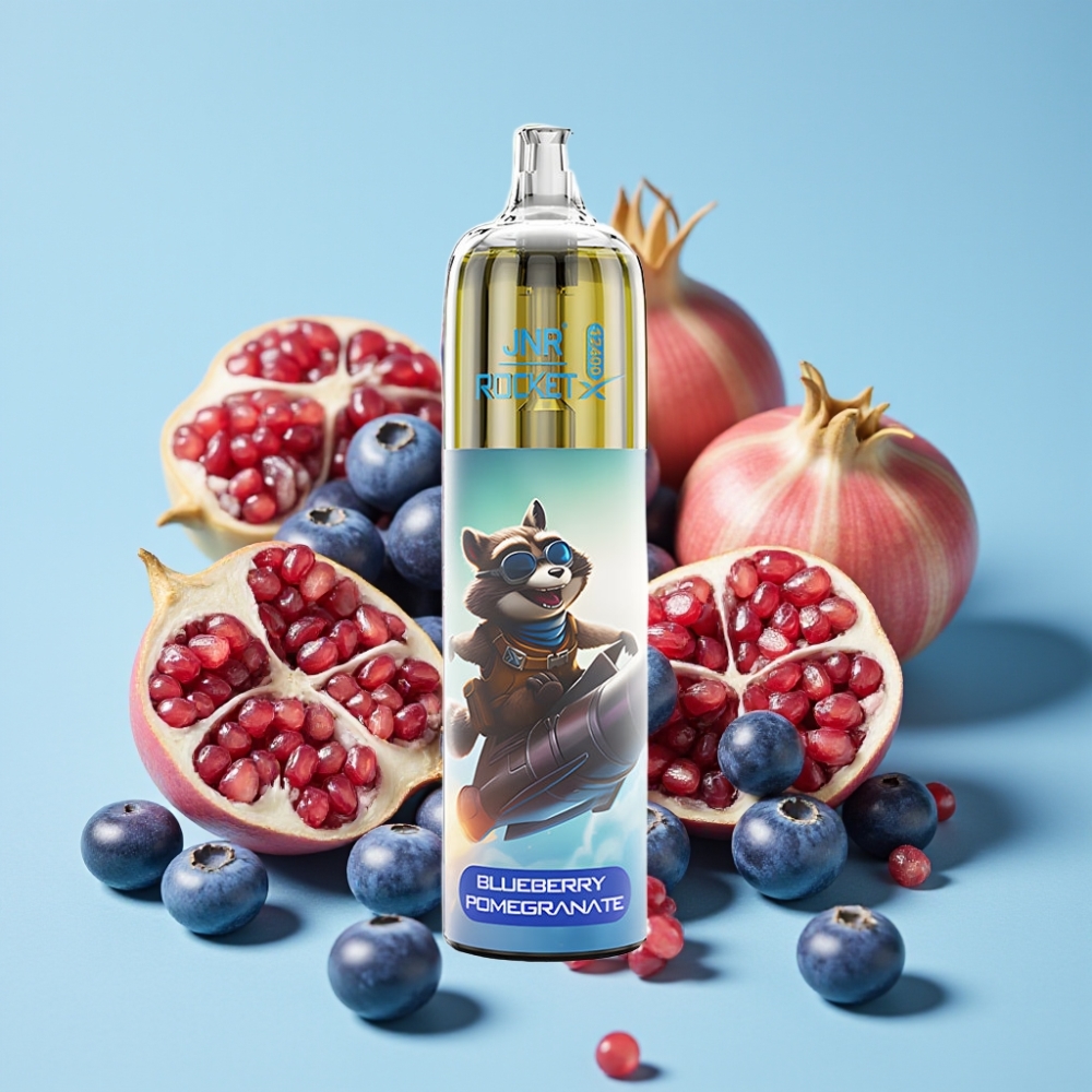 JNR Rocket-X 12400 Puffs Justerbar Luftstrøm RGB Blåbringebær Granate