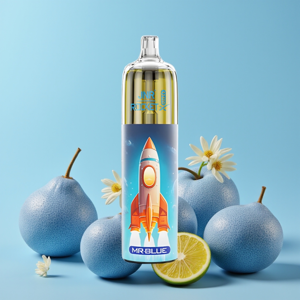 JNR Rocket-X 12400 Puffs Justerbar Luftstrøm RGB Lys 1.2ohm Mesh Coil Type-C Mr. Blå