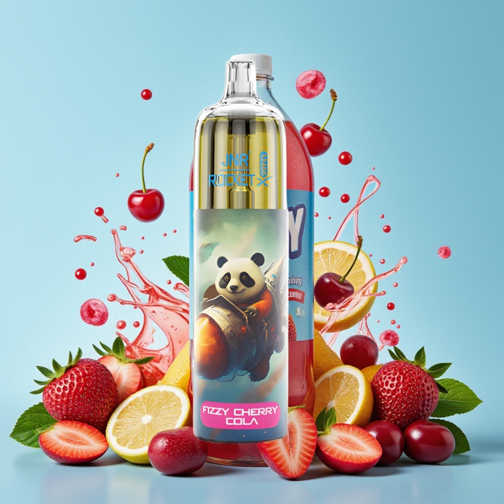 JNR Rocket-X 12400 Puffs Justerbar Luftstrøm RGB Lys 1.2ohm Mesh Fizzy Cherry Cola