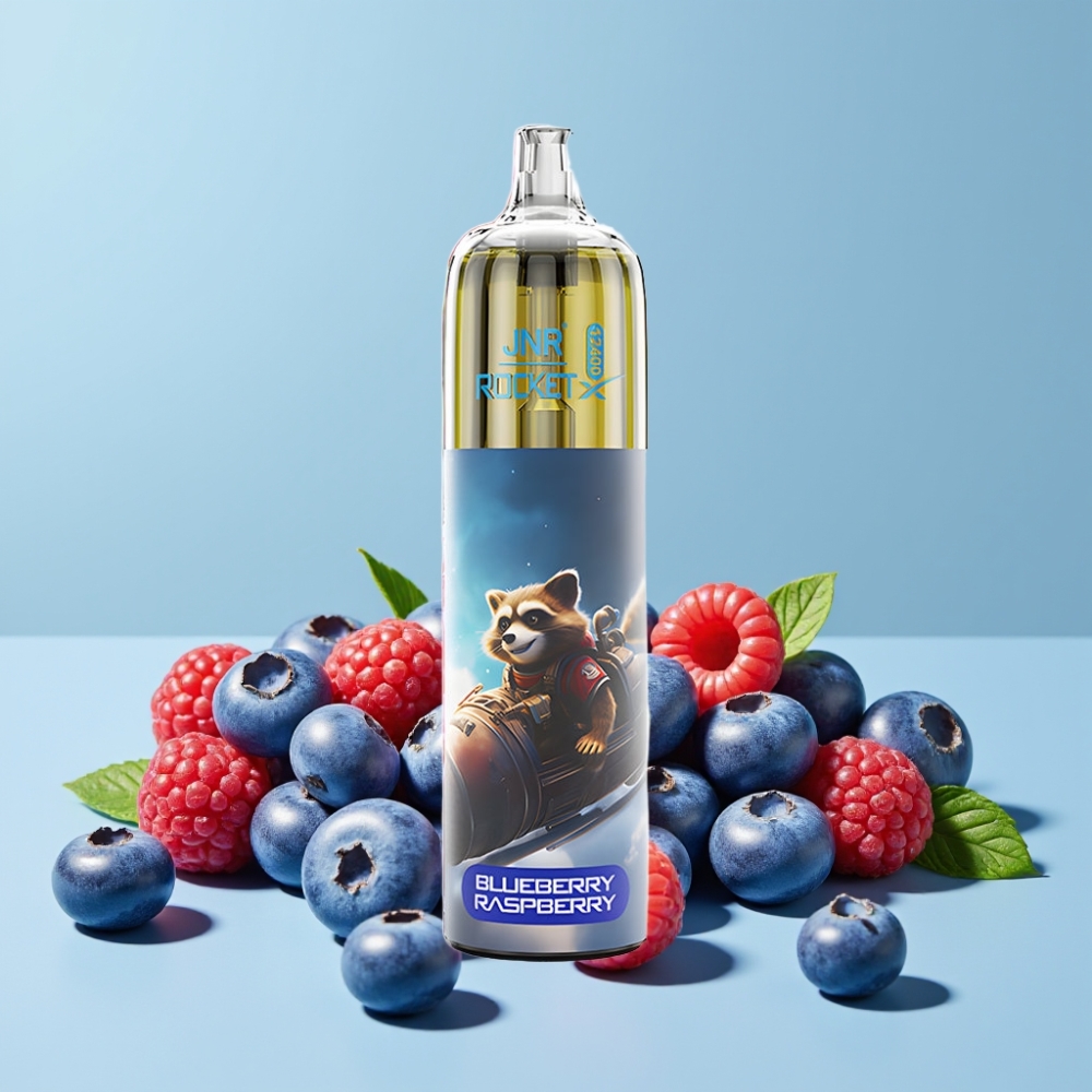 JNR Rocket-X 12400 Puffs Justerbar Luftstrøm RGB Lys Blåbær Bringebær