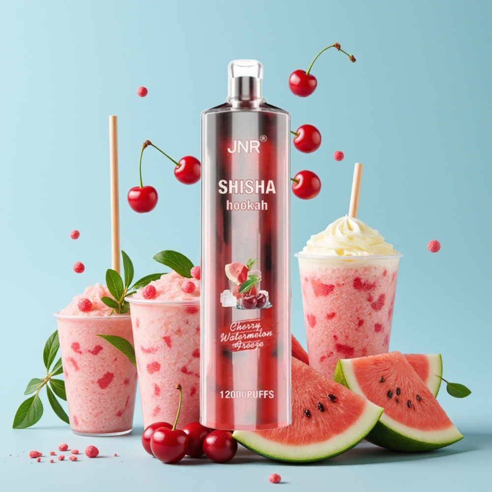 JNR Shisha Hookah 12000 Puffs 750mAh 24ml Kirsebær Vannmelon Freeze 0.6 Ohm Mesh
