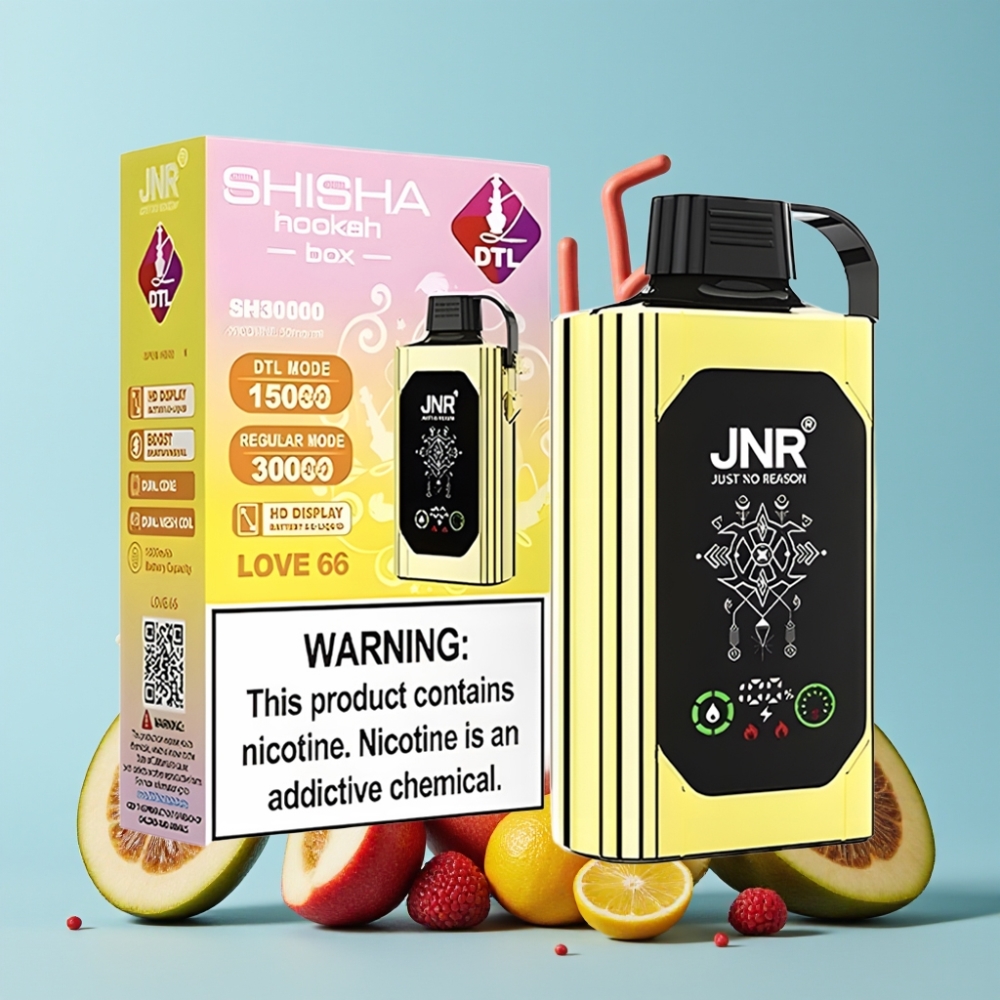 JNR Shisha Hookah Box 20500 Puffs 25ml Kjærlighet 66 HD Display Dual Mesh Coil Type-C