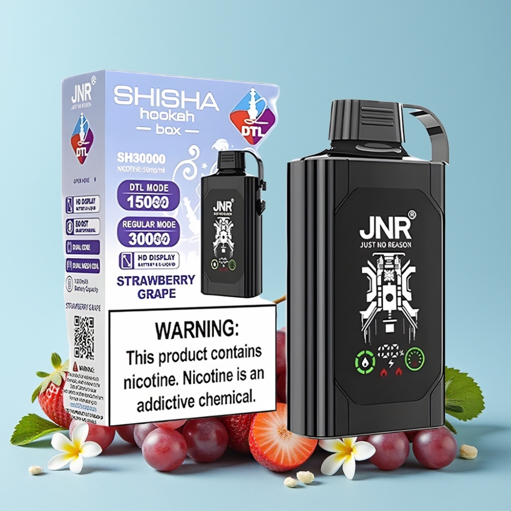JNR Shisha Hookah Box 20500 Puffs HD Display 1000mAh Type-C Jordbær Drue