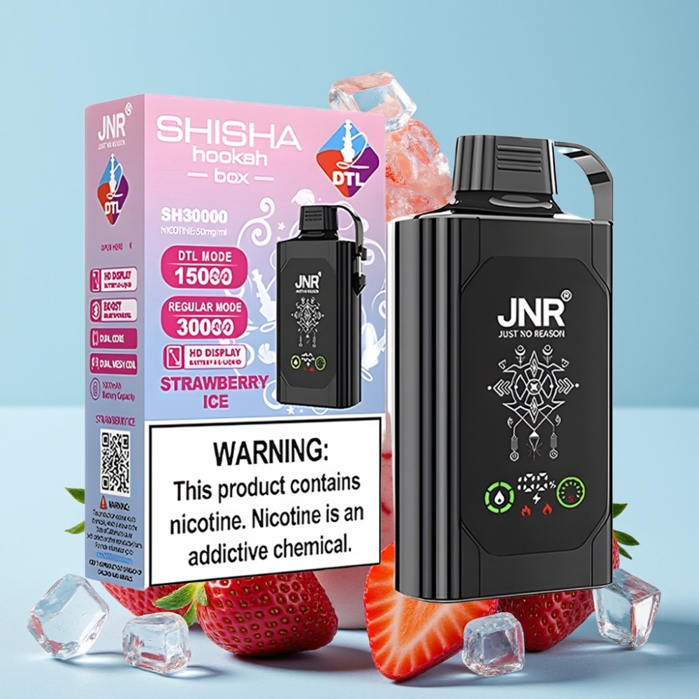 JNR Shisha Hookah Box 20500 Puffs HD Display 1000mAh Type-C Jordbær Is