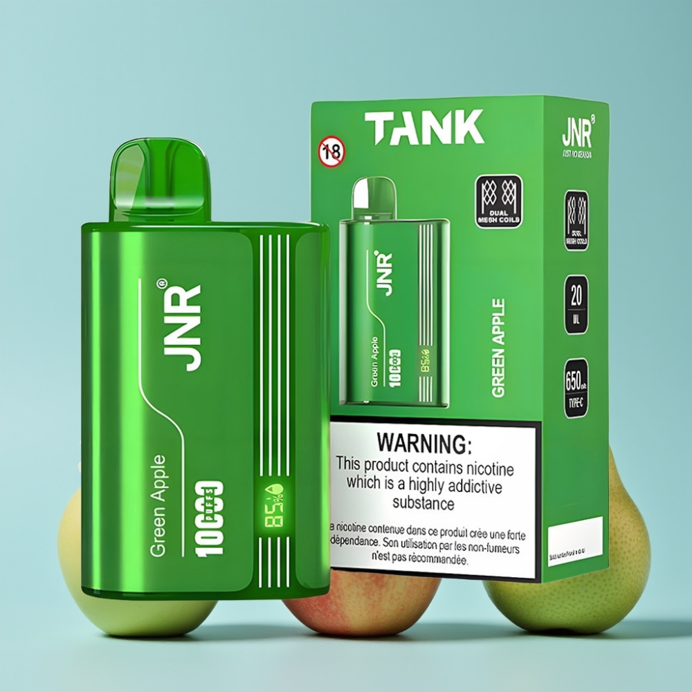 JNR Tank 10000 Puffs Justerbar Luftstrøm Digital Skjerm Eple Fersken Pære