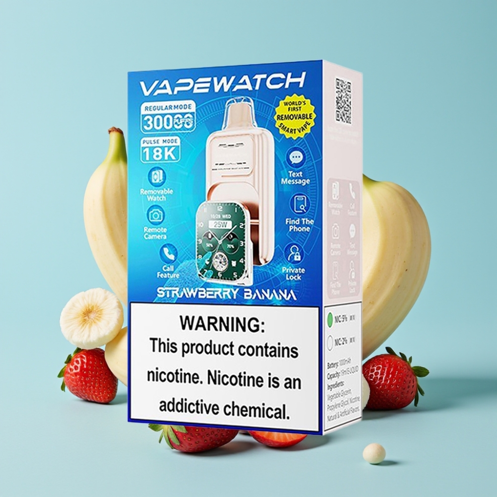 JNR VapeWatch 30000 Puffs 1000mAh Type-C Jordbær Banan Norge online wholesalers