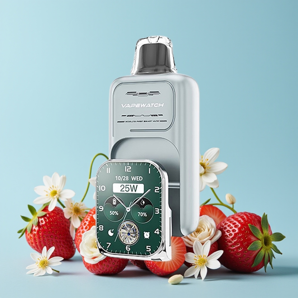 JNR VapeWatch 30000 Puffs 19mL 5% Jordbær Is Type-C Lading