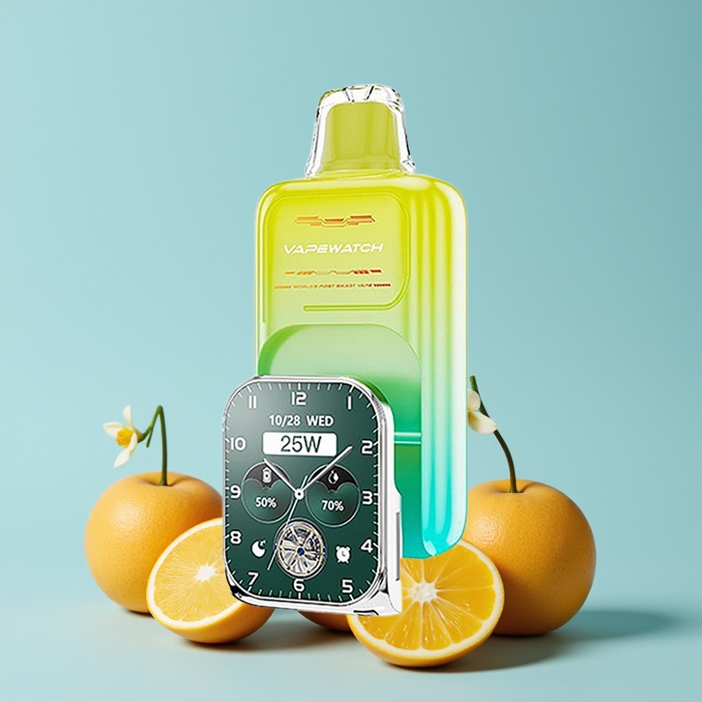 JNR VapeWatch 30000 Puffs Dual Mesh Coil Oransje Mango Type-C Lading 19mL