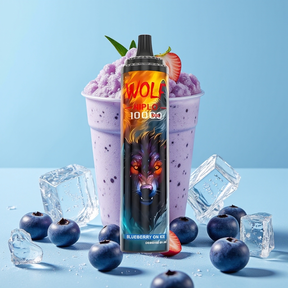 JNR Wolf Niplo 10000 Puffs 20ml Blåbær På Is Type-C 650mAh