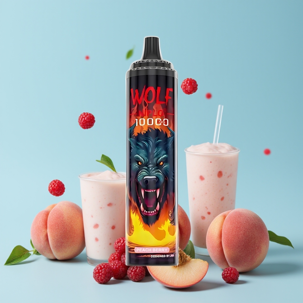 JNR Wolf Niplo 10000 Puffs 20ml Fersken-Bær Type-C Lading