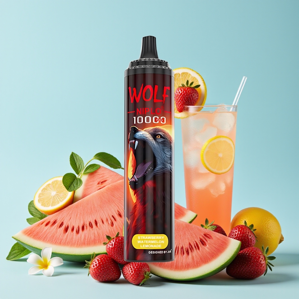 JNR Wolf Niplo 10000 Puffs Jordbær Vannmelon Lemonade Type-C Lading 20ml