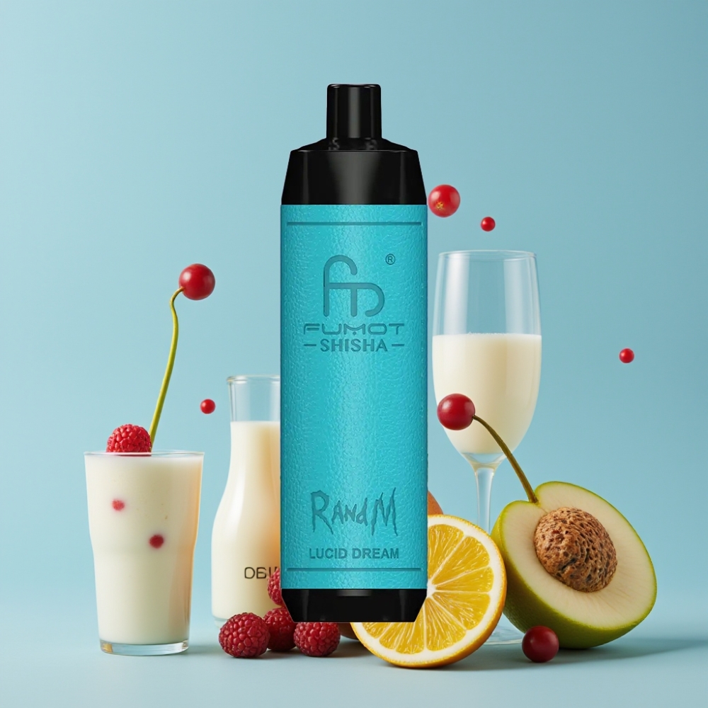 RandM Fumot Shisha 10000 Puffs 18ml 0.5% Nikotin Klar Drøm Type-C LED