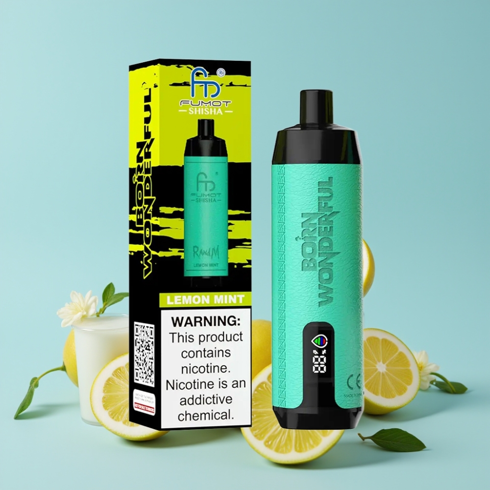 RandM Fumot Shisha 10000 Puffs 18ml 0.5% Nikotin Sitron Mynte