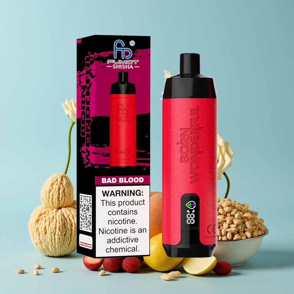 RandM Fumot Shisha 10000 Puffs 18ml 0.5% Nikotin Vondt Blod