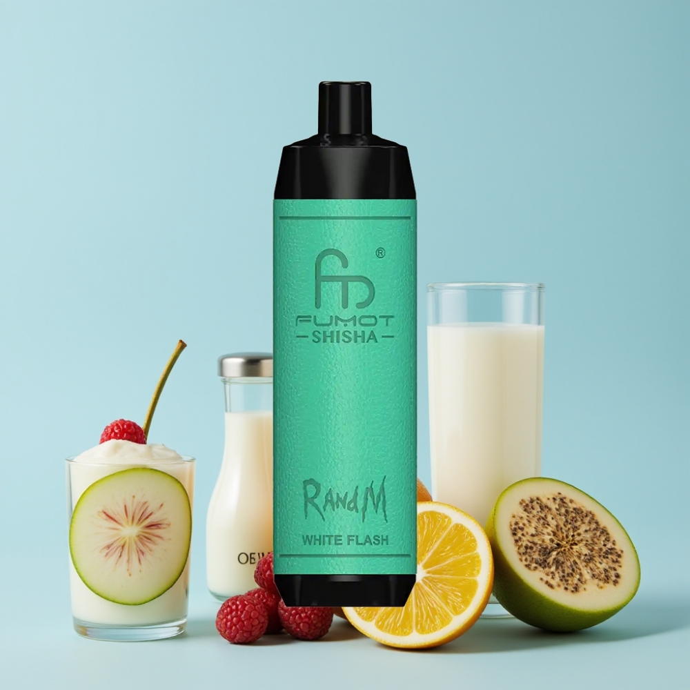 RandM Fumot Shisha 10000 Puffs 18ml Hvit Blits Type-C Norge online wholesalers