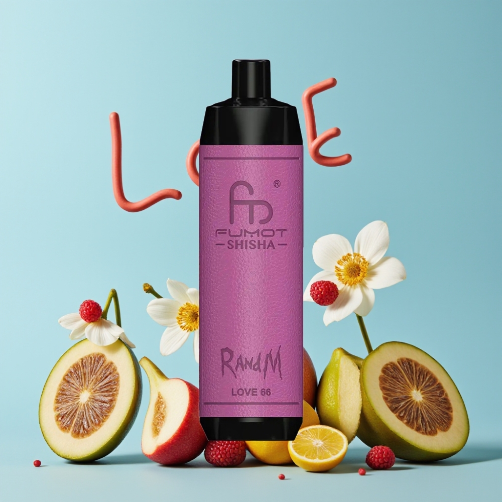 RandM Fumot Shisha 10000 Puffs 18ml Kjærlighet 66 Type-C LED