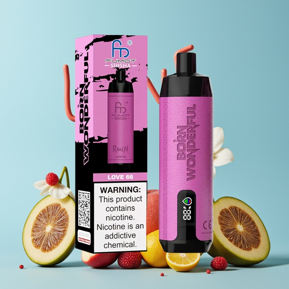 RandM Fumot Shisha 10000 Puffs 18ml Kjærlighet 66 Type-C LED