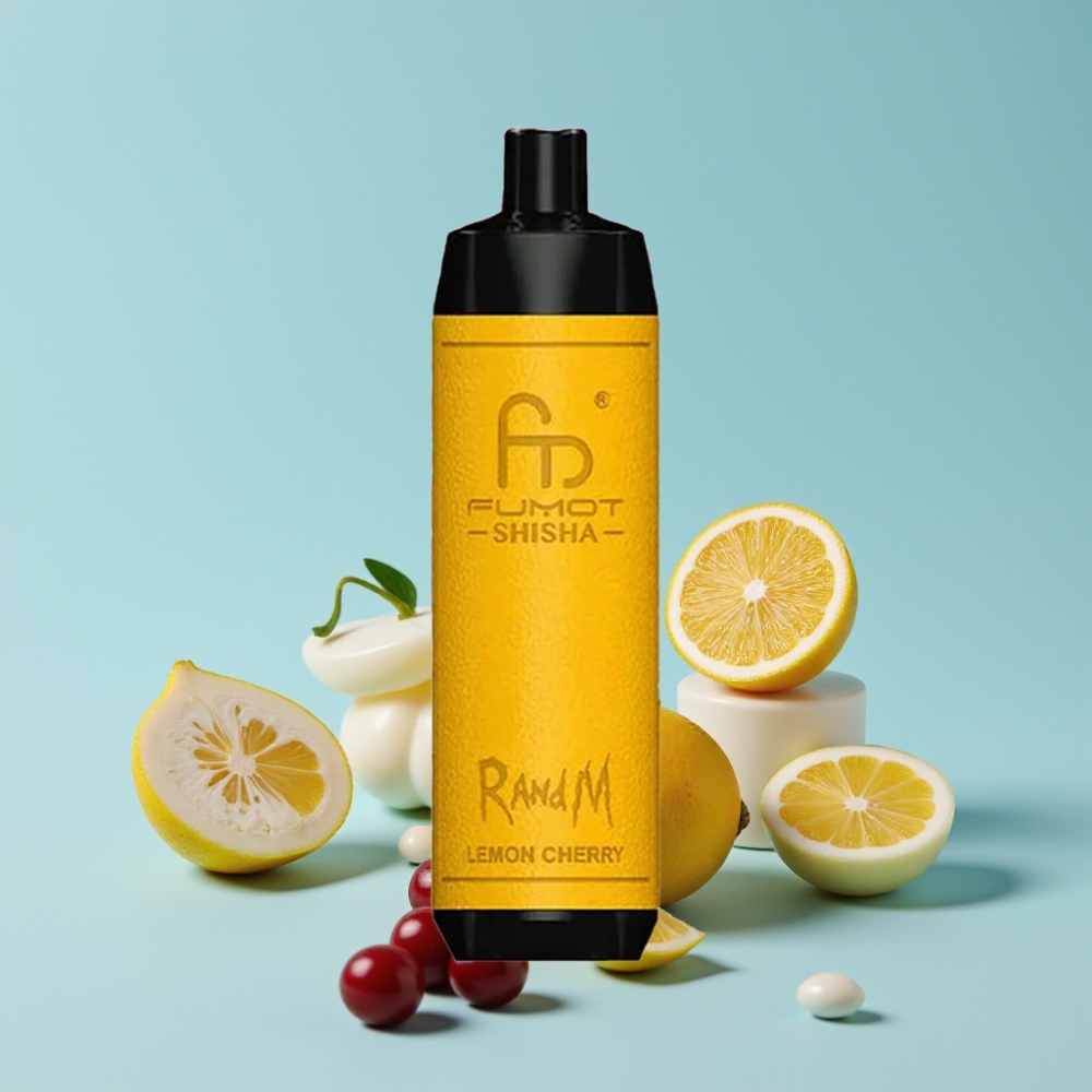 RandM Fumot Shisha 10000 Puffs 18ml Sitron/Kirsebær Type-C LED