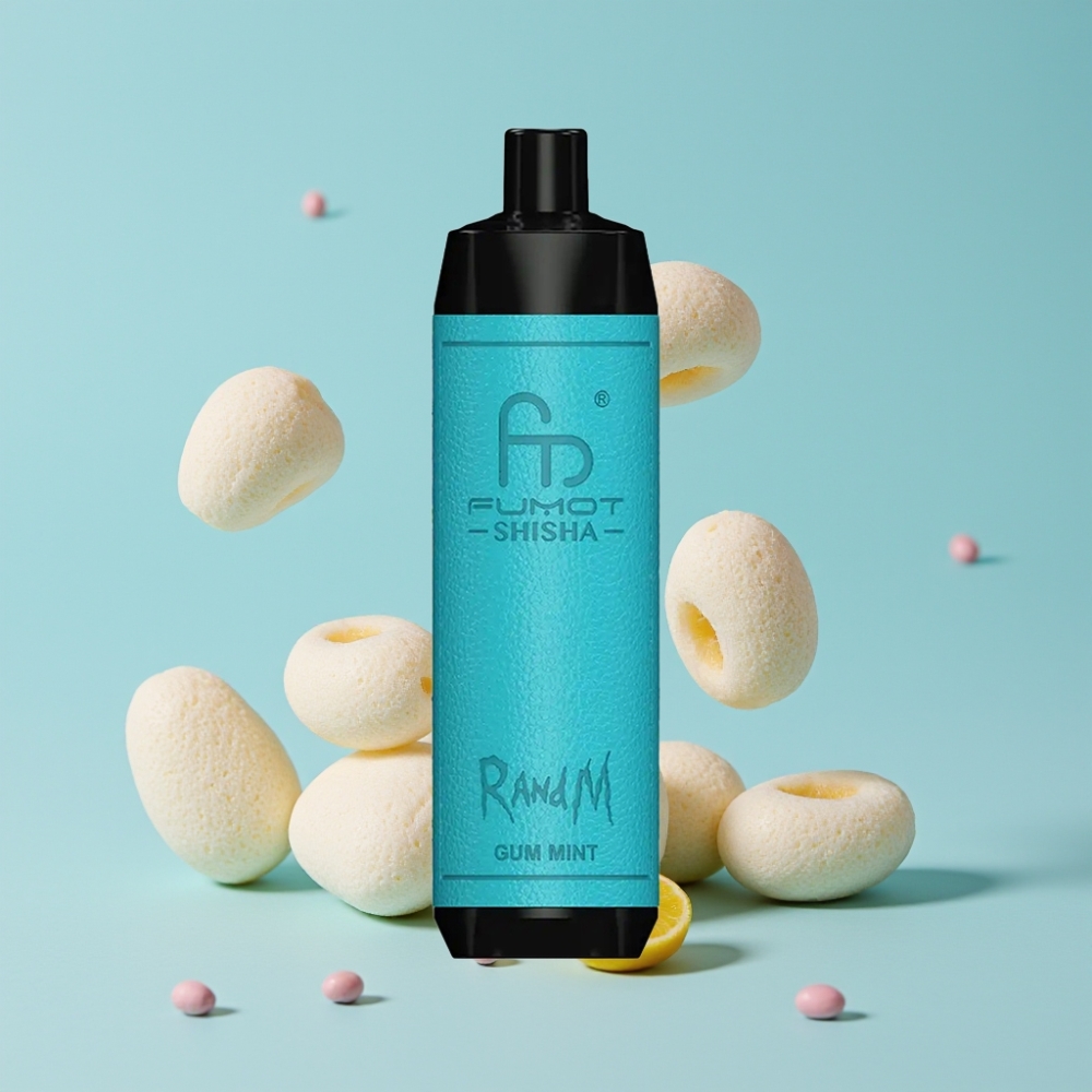 RandM Fumot Shisha 10000 Puffs 18ml Tynnmynte Type-C LED