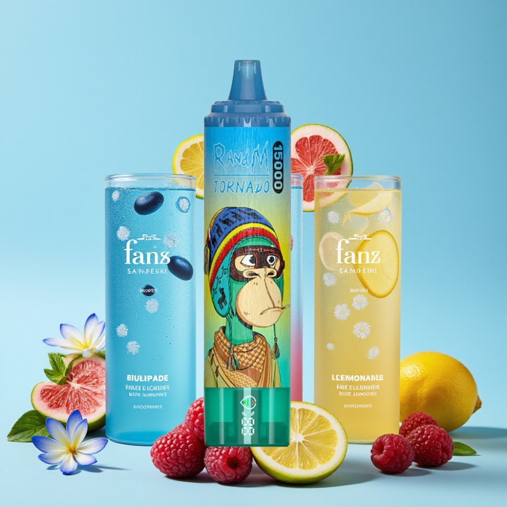 RandM Fumot Tornado 15000 Puffs 25ml 850mAh Blå Bringebær Sitronade