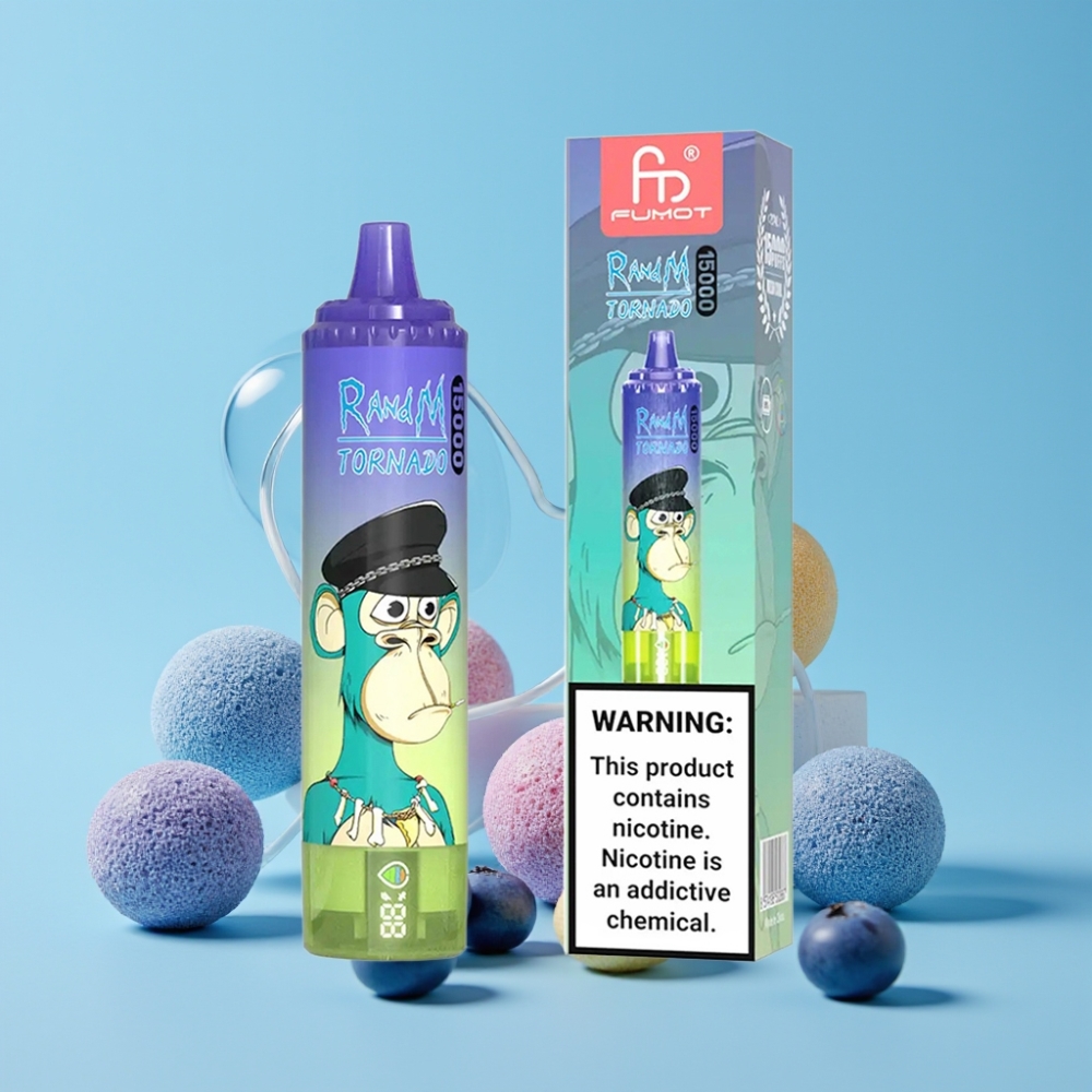 RandM Fumot Tornado 15000 Puffs 25ml 850mAh Blåbær Bubblegum