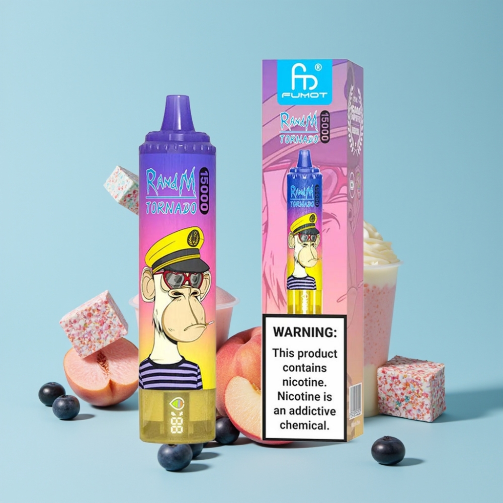 RandM Fumot Tornado 15000 Puffs 25ml 850mAh Peach Blueberry Candy