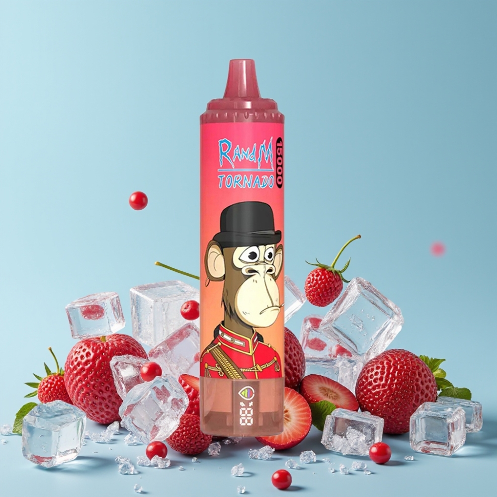 RandM Fumot Tornado 15000 Puffs 25ml 850mAh Rød Energi Is Type-C LCD Mesh Coil