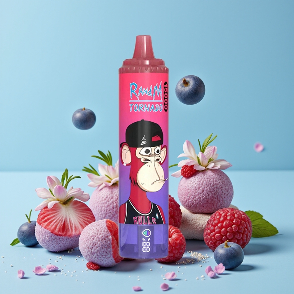 RandM Fumot Tornado 15000 Puffs 25ml 850mAh Type-C Blåsur Bringebær