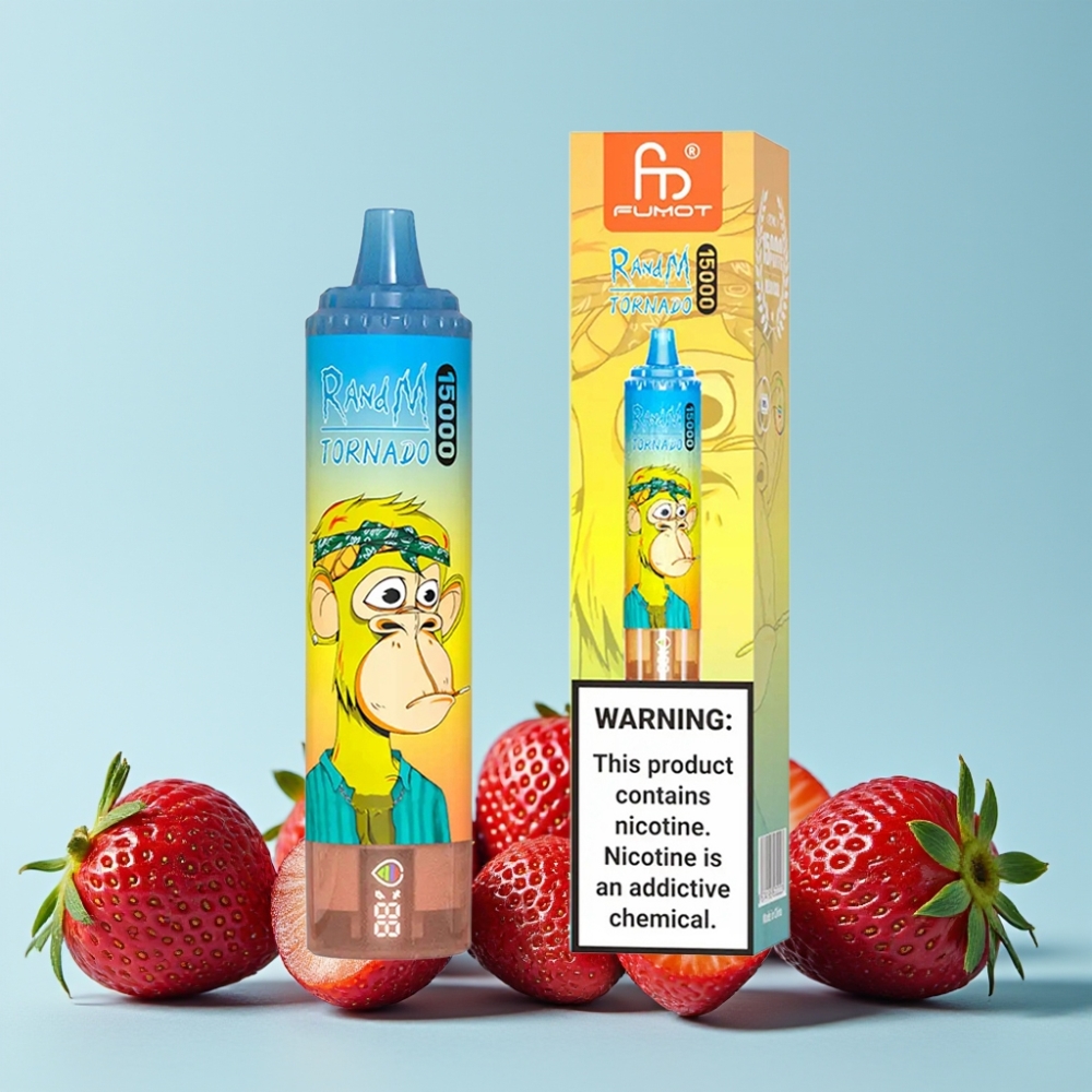 RandM Fumot Tornado 15000 Puffs 25ml 850mAh Type-C Jordbær