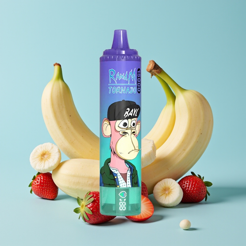 RandM Fumot Tornado 15000 Puffs 25ml 850mAh Type-C Jordbær Banan