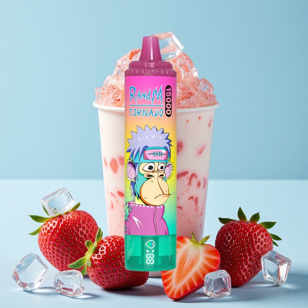 RandM Fumot Tornado 15000 Puffs 25ml 850mAh Type-C Jordbær Is