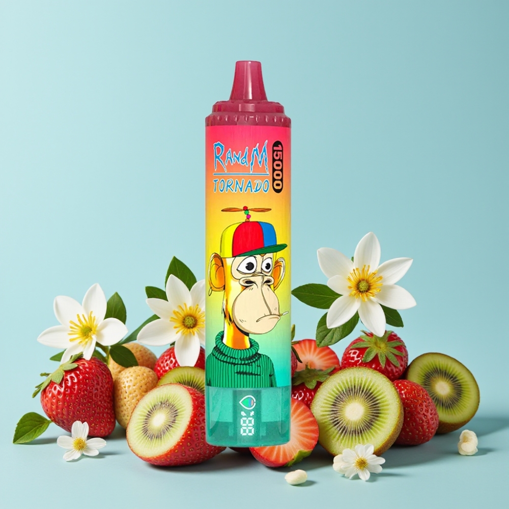 RandM Fumot Tornado 15000 Puffs 25ml 850mAh Type-C Jordbær Kiwi