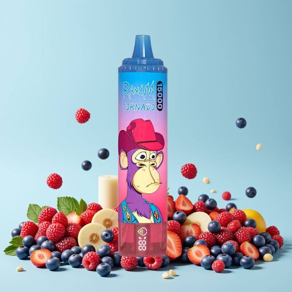 RandM Fumot Tornado 15000 Puffs 25ml Blandet Bær Mesh Coil Type-C LCD