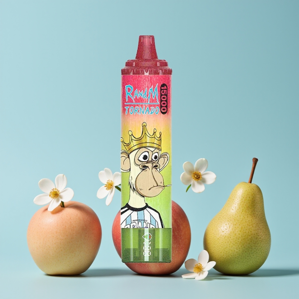 RandM Fumot Tornado 15000 Puffs 25ml Eple Fersken Pære LCD Type-C