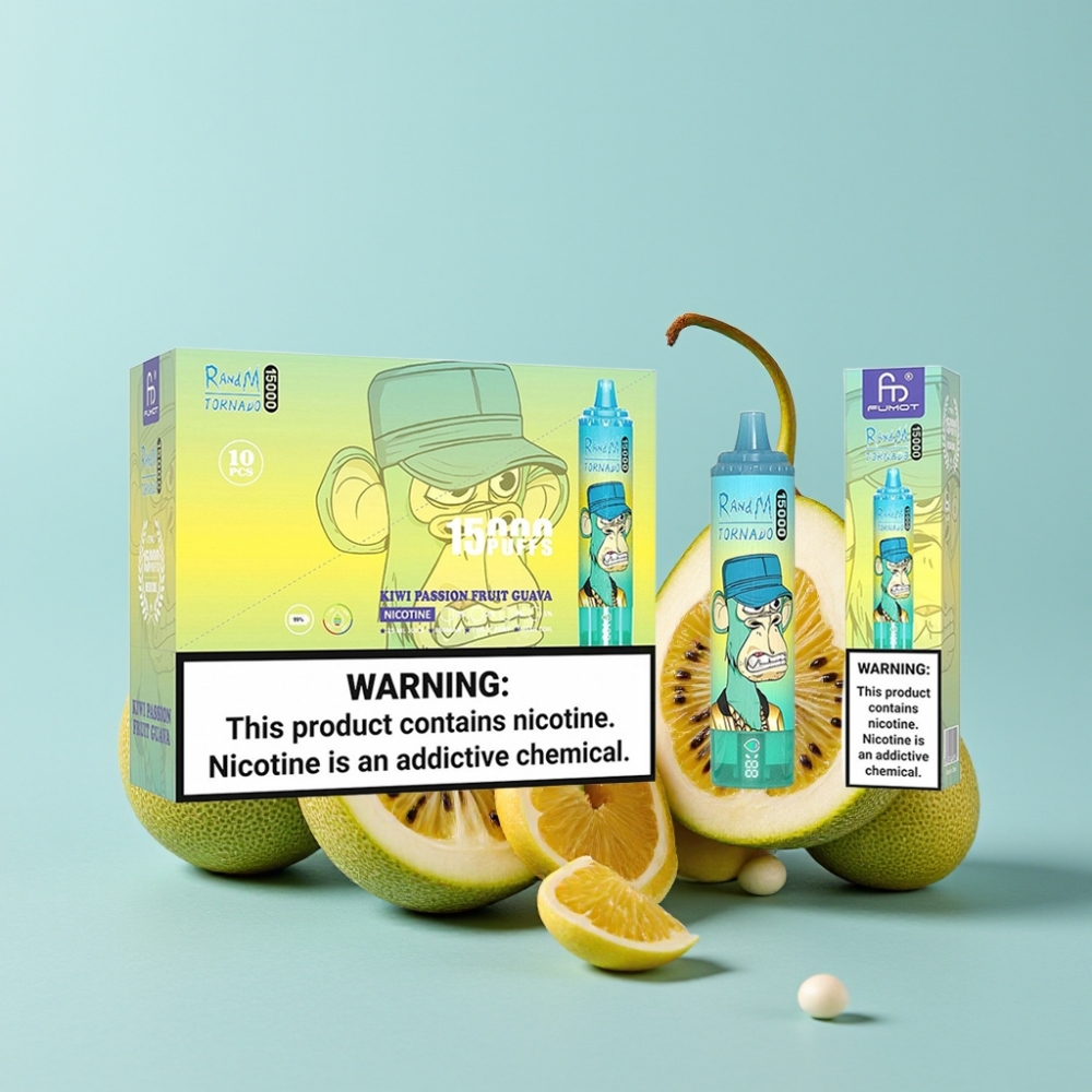 RandM Fumot Tornado 15000 Puffs 25ml LCD Kiwi Pasjonsfruktt Guava