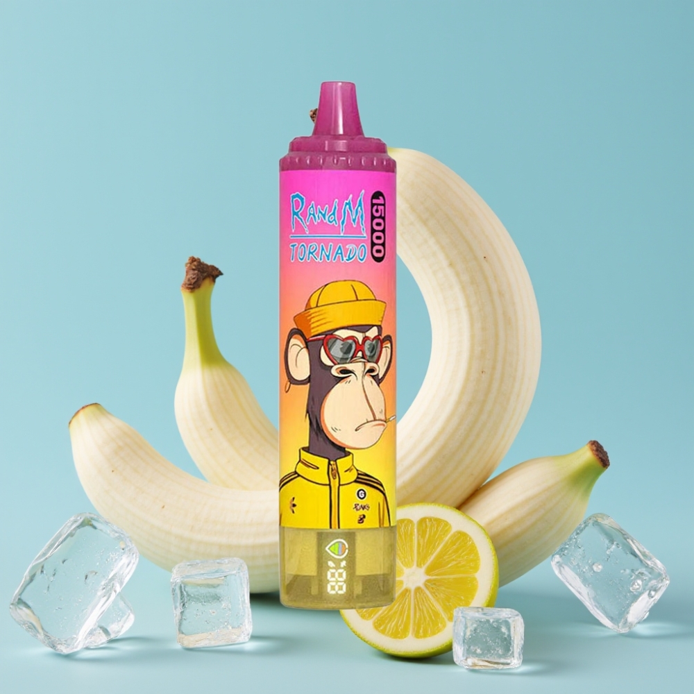 RandM Fumot Tornado 15000 Puffs Banan Is Mesh LCD Type-C