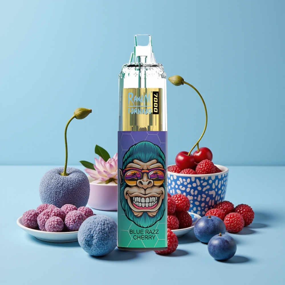 RandM Fumot Tornado 7000 Blå Bringebær Kirsebær Type-C RGB Luftjustering