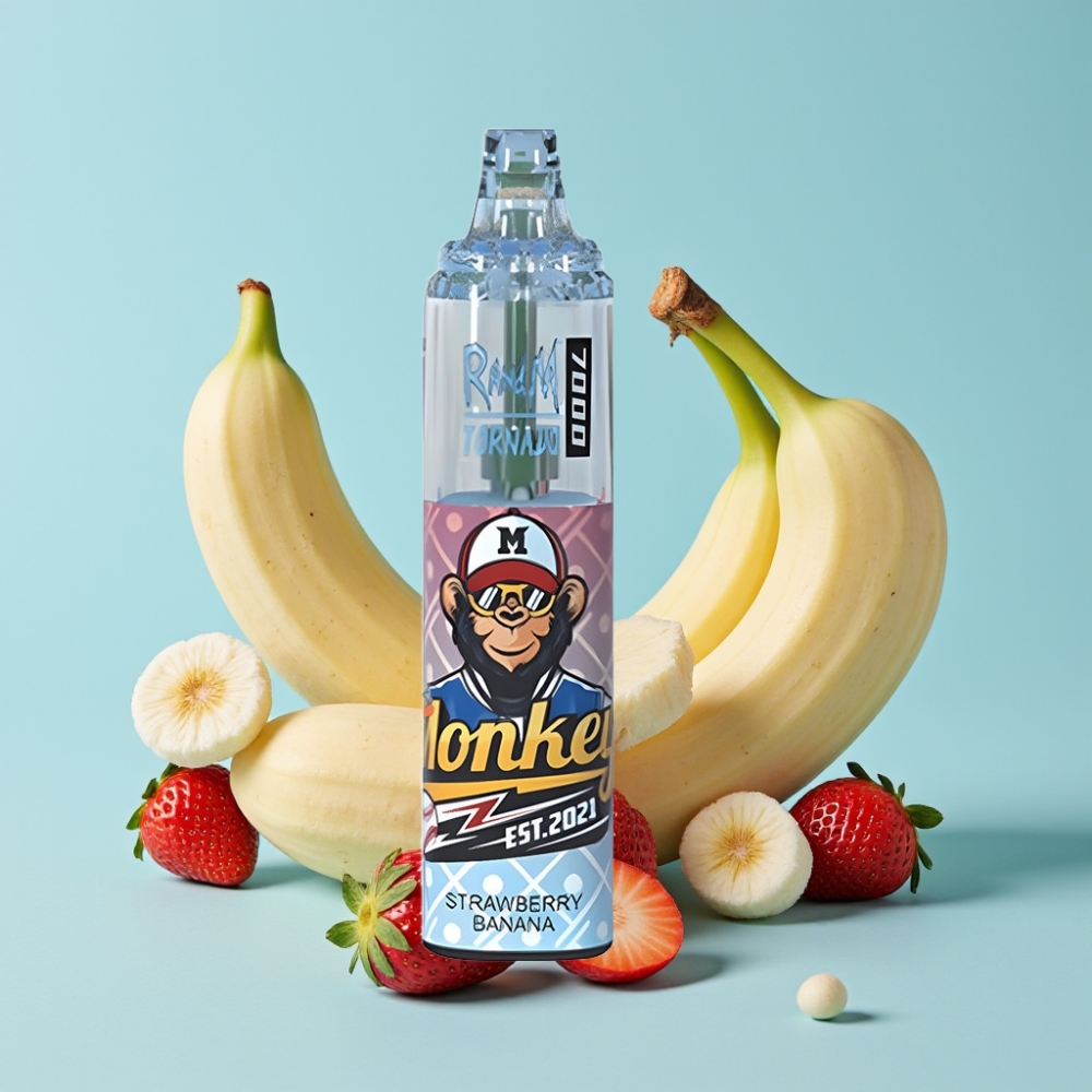 RandM Fumot Tornado 7000 Jordbær Banan 14ML Type-C RGB Luftjustering