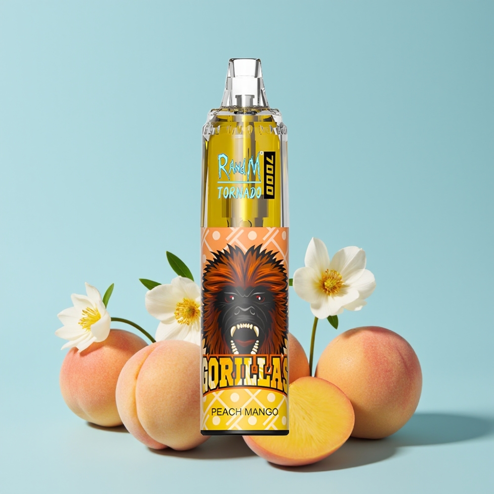 RandM Fumot Tornado 7000 Puffs 14ML Peach Mango Type-C RGB Air-Adjustable