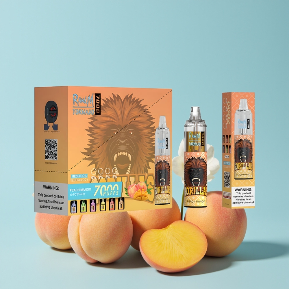 RandM Fumot Tornado 7000 Puffs 14ML Peach Mango Type-C RGB Air-Adjustable