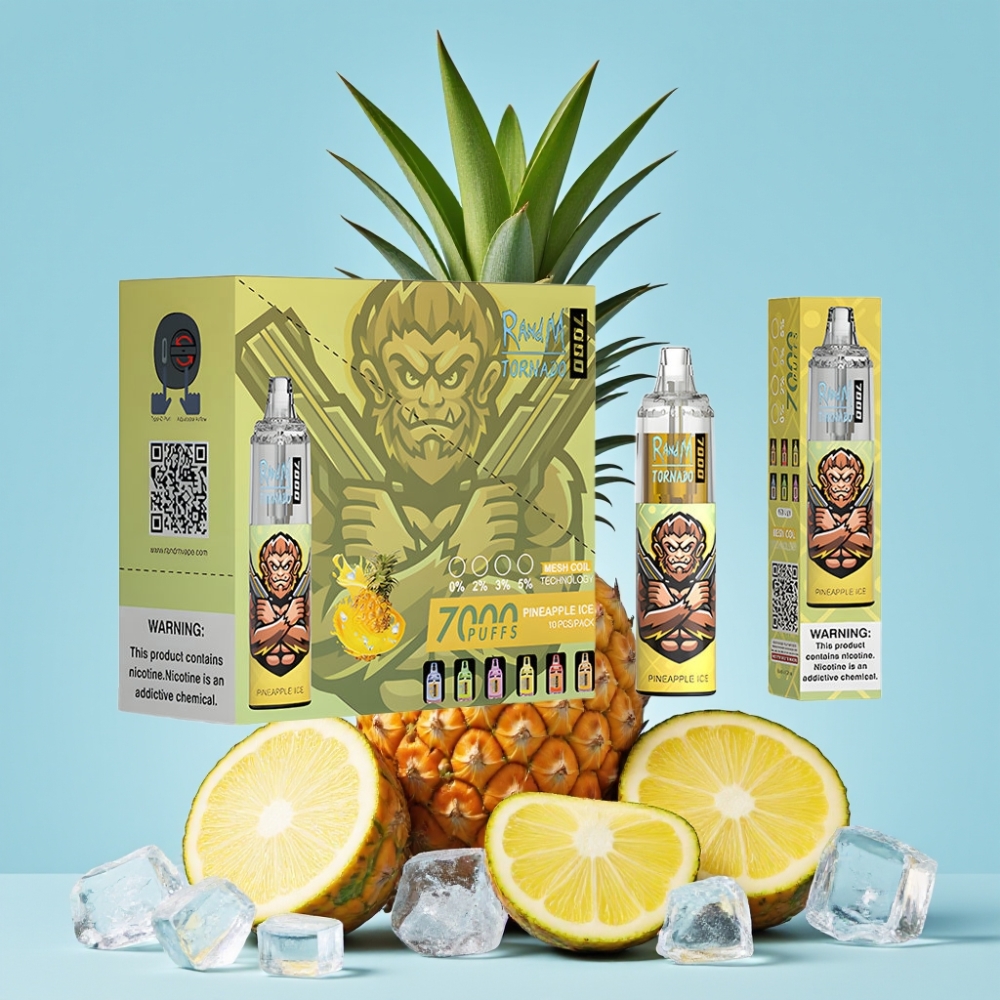 RandM Fumot Tornado 7000 Puffs 14ML Type-C RGB Pineapple Is